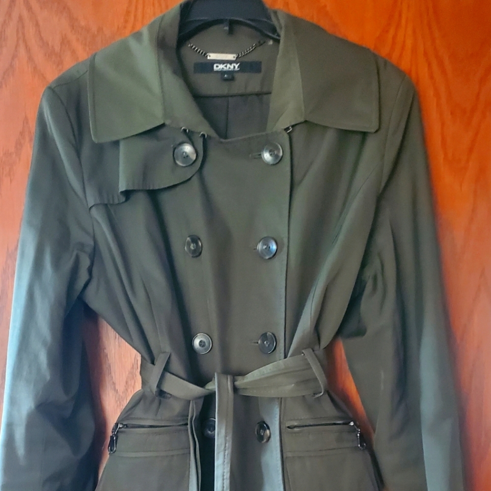 DKNY Green fall/spring coat, size L